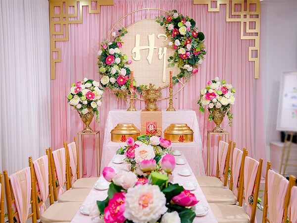 Cách trang trí bàn thờ gia tiên đám cưới đẹp cho ngày trọng đại